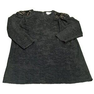Leslie‎ Fay Vintage 1990s Womens Autumn Fall Leaves Sequin  Top  Xl